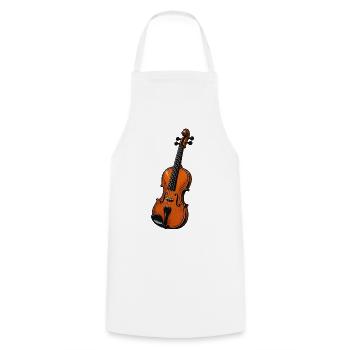 Orchestral Violin Illustration - Cooking Apron - white - Front - AI Model Male 185 dark (185cm)