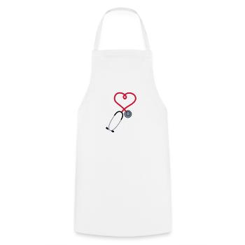 stethoscope_sp7 - Cooking Apron - white - Front - AI Model Male 185 dark (185cm)