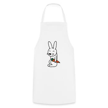bunny_with_carrot - Kochschürze - Weiß - Vorne - AI Model Male 185 dark (185cm)