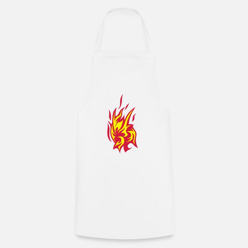 flame flame - Cooking Apron - white