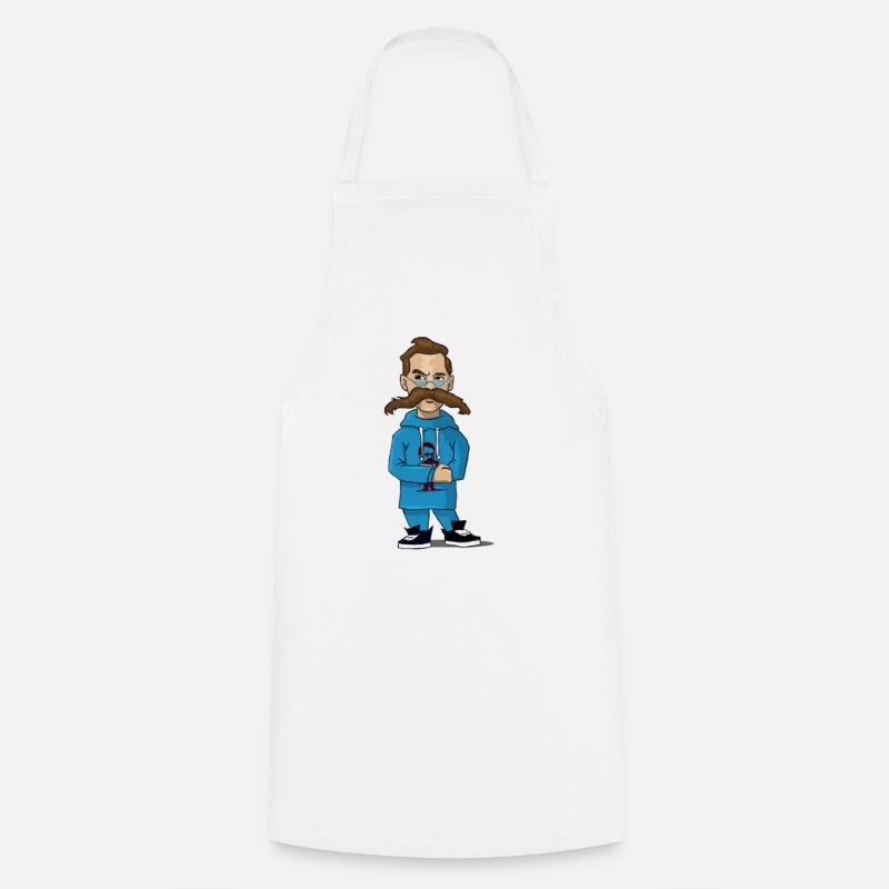 Nietzsche with blue jacket - Cooking Apron - white