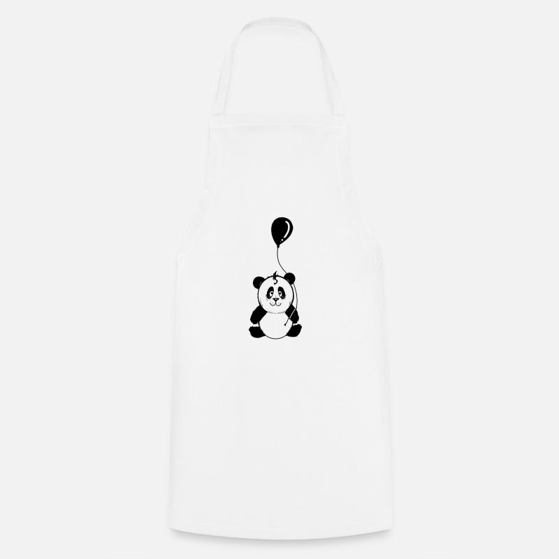 Panda with black balloon - Cooking Apron - white