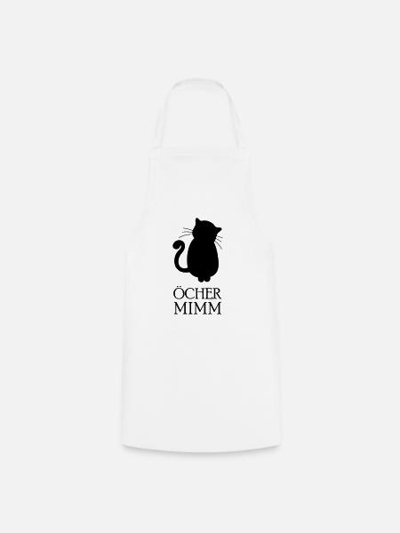 Öcher Mimm (Aachener Katze) - Kochschürze - Weiß
