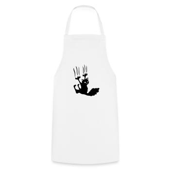 chat noir rebel ! - Tablier de cuisine - blanc - Devant - AI Model Male 185 dark (185cm)