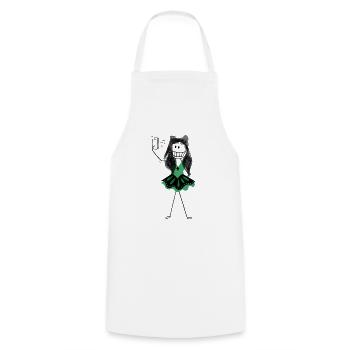 Anne Boleyn from Six the Musical - Cooking Apron - white - Front - AI Model Male 185 dark (185cm)