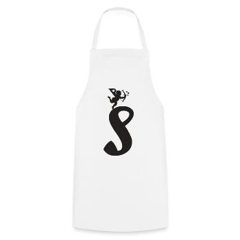 S - Cooking Apron - white - Front - AI Model Male 185 dark (185cm)