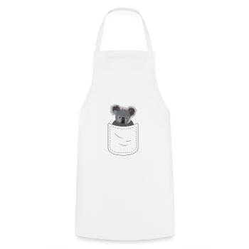 Joli sac de poche poitrine koala - Tablier de cuisine - blanc - Devant - AI Model Male 185 dark (185cm)