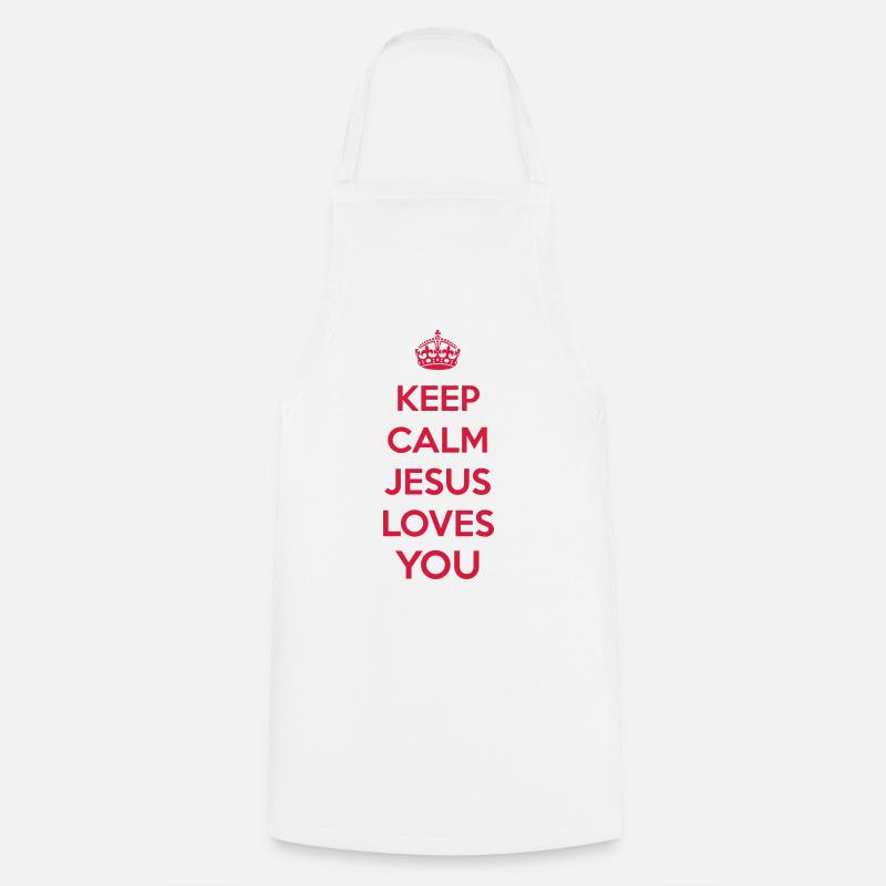 Keep Calm Jesus - Tablier de cuisine - blanc