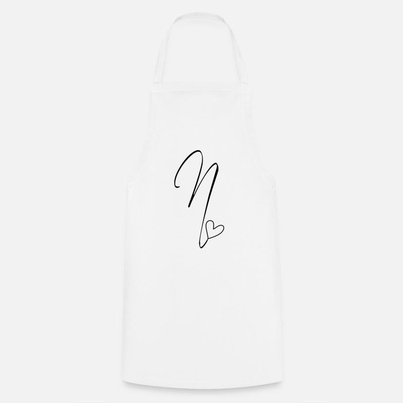 Letter N Letter N Calligraphy - Cooking Apron - white