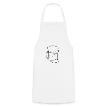 Fête de dessin de bière Célébrez le noir - Tablier de cuisine - blanc - Devant - AI Model Male 185 dark (185cm)