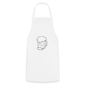 Fête de dessin de bière Célébrez le noir - Tablier de cuisine - blanc - Devant - AI Model Male 185 dark (185cm)