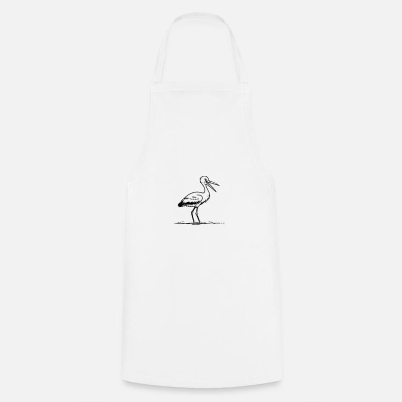 Cigogne comme graphique vectoriel - Tablier de cuisine - blanc