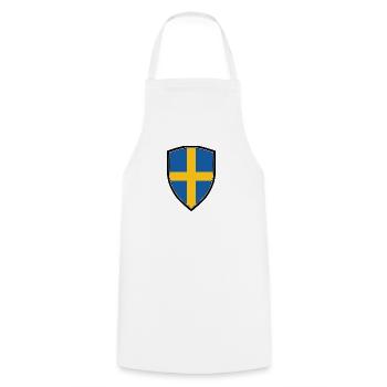 SWEDEN FLAG SHIELD - Cooking Apron - white - Front - AI Model Male 185 dark (185cm)