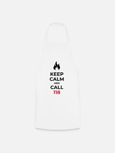 Keep calm and call 118 Swiss emergency number - Cooking Apron - white