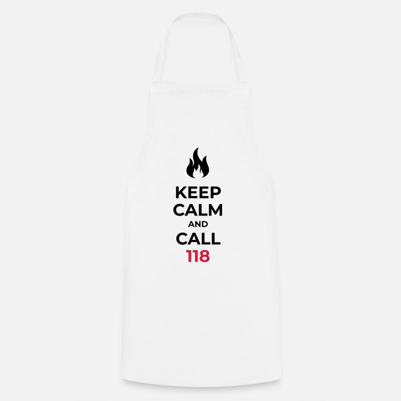 Keep calm and call 118 Swiss emergency number - Cooking Apron - white