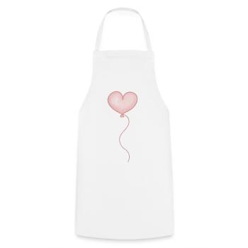 Cœur de ballon pastel rose - Tablier de cuisine - blanc - Devant - AI Model Male 185 dark (185cm)