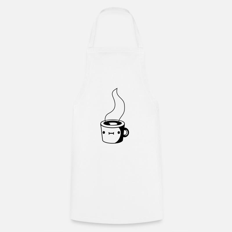Niedliche Kaffee Tasse - Kochschürze - Weiß