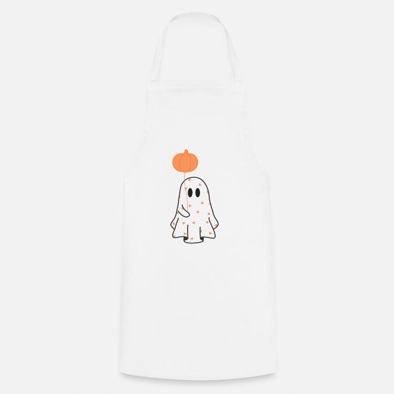 Cute Heart Ghost - Cooking Apron - white