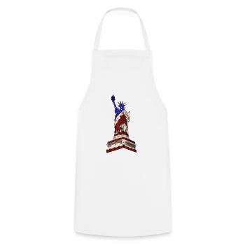 Statue Of Liberty - Cooking Apron - white - Front - AI Model Male 185 dark (185cm)