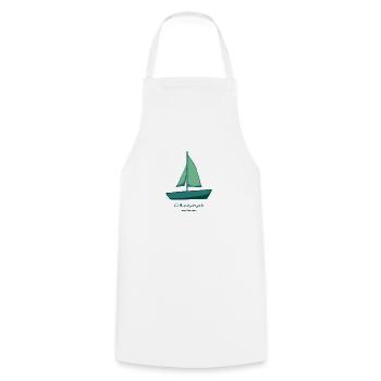 Let the wind guide you to new horizons. - Cooking Apron - white - Front - AI Model Male 185 dark (185cm)