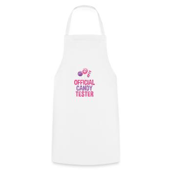 OFFICIAL CANDY TESTER - Kochschürze - Weiß - Vorne - AI Model Male 185 dark (185cm)