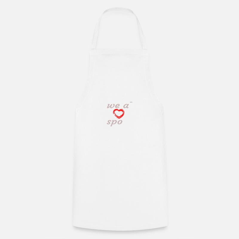 We are spouses - the left side - Cooking Apron - white