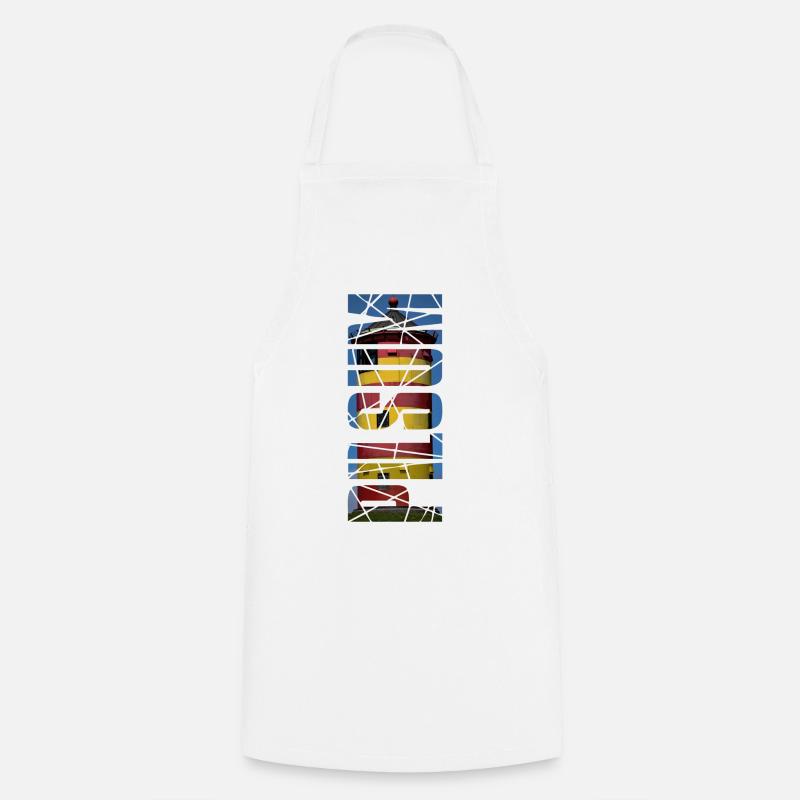 Leuchtturm Pilsum - Geschenk - Kochschürze - Weiß