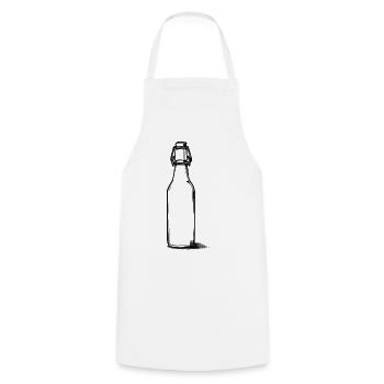 Empty Bottle of Beer - Cooking Apron - white - Front - AI Model Male 185 dark (185cm)