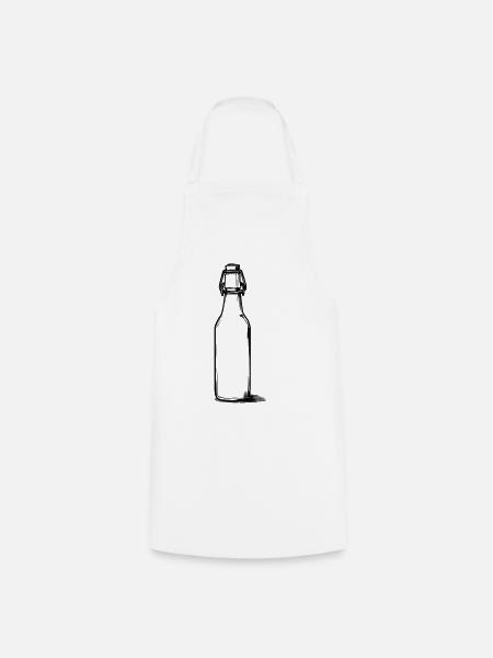 Leere Flasche Bier - Kochschürze - Weiß