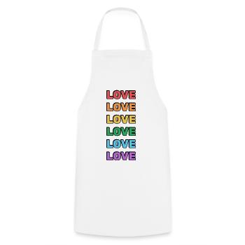 Regenbogen Liebe Wort Muster - Kochschürze - Weiß - Vorne - AI Model Male 185 dark (185cm)