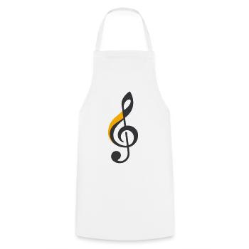 Symbole de la clé de sol - Tablier de cuisine - blanc - Devant - AI Model Male 185 dark (185cm)