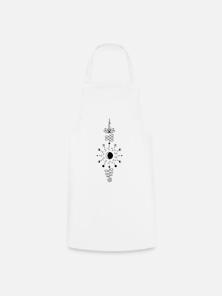 Moon Totem – Symbol of the Night Power Lunar Spirit - Cooking Apron - white