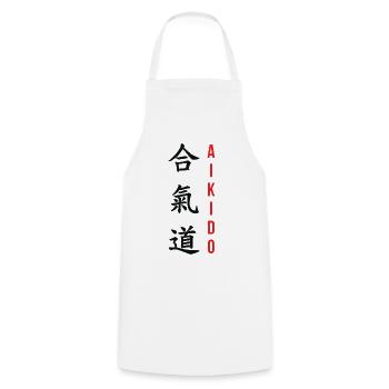 Aïkido - Art Martial - Aïkidoka - Tablier de cuisine - blanc - Devant - AI Model Male 185 dark (185cm)