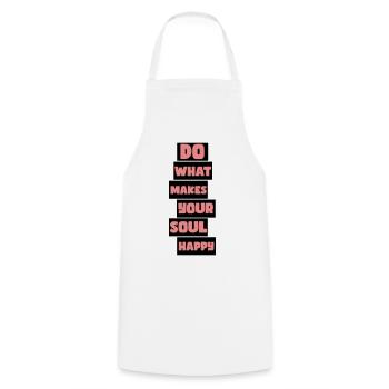 Qu’est-ce qui rend ton âme heureuse - Tablier de cuisine - blanc - Devant - AI Model Male 185 dark (185cm)