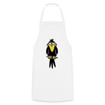 Mr. Crow - Cooking Apron - white - Front - AI Model Male 185 dark (185cm)
