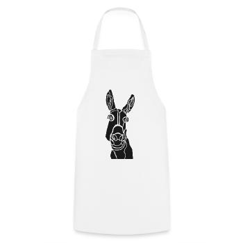 Minimalistische Esel-Silhouette - Kochschürze - Weiß - Vorne - AI Model Male 185 dark (185cm)