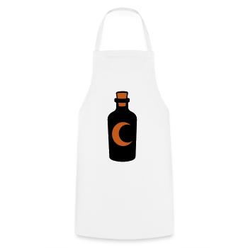 Halbmond Zaubertrank Flasche - Kochschürze - Weiß - Vorne - AI Model Male 185 dark (185cm)