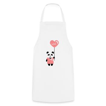 Pärchenshirt "Panda" Mädchen - Kochschürze - Weiß - Vorne - AI Model Male 185 dark (185cm)