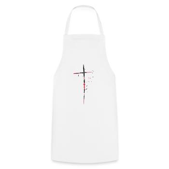 traverser fragmentées déchiqueté petite conception - Tablier de cuisine - blanc - Devant - AI Model Male 185 dark (185cm)