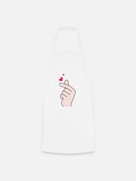 Fingerherzen 2 - Kochschürze - Weiß