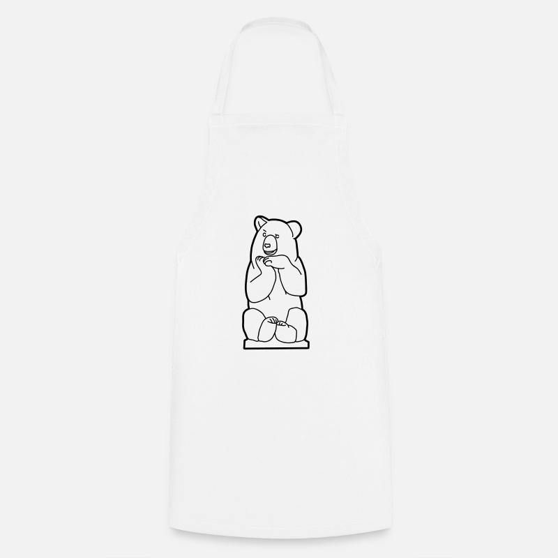 Ours de Berlin, assis - Tablier de cuisine - blanc