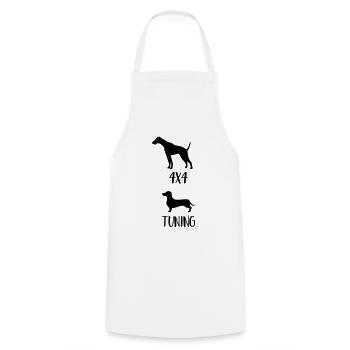 Teckel 4x4 - Tablier de cuisine - blanc - Devant - AI Model Male 185 dark (185cm)