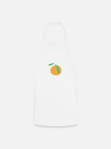 Orange - Kochschürze - Weiß