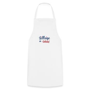Lilloise de coeur - Tablier de cuisine - blanc - Devant - AI Model Male 185 dark (185cm)
