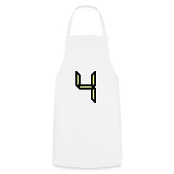 4 YEARS,4TH BIRTHDAY,4 BIRTHDAY,4 - Cooking Apron - white - Front - AI Model Male 185 dark (185cm)