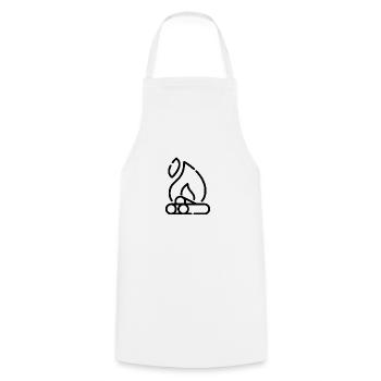 Campfire Lineart Gift Idea - Cooking Apron - white - Front - AI Model Male 185 dark (185cm)