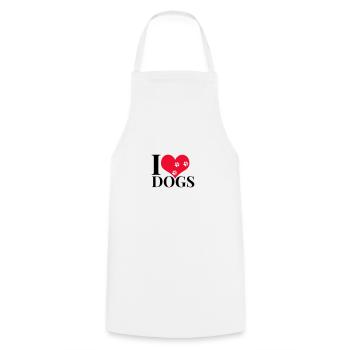 J'aime les chiens - Tablier de cuisine - blanc - Devant - AI Model Male 185 dark (185cm)