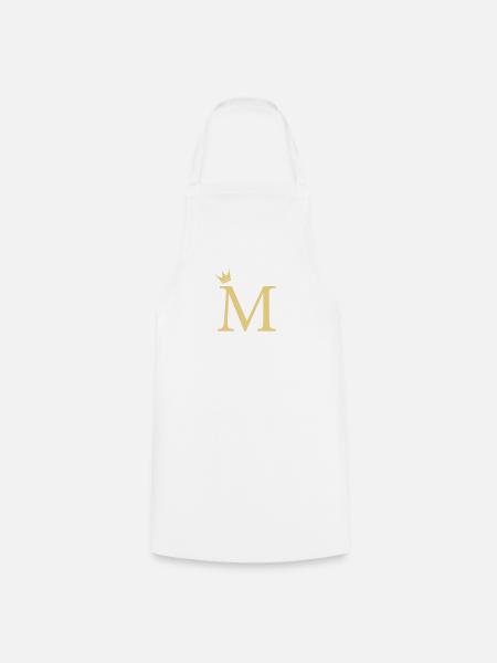 M-Monogramm-Krone - Kochschürze - Weiß