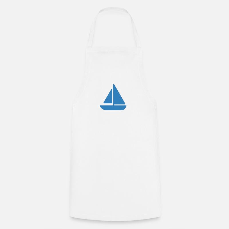 Sailboat Design - Cooking Apron - white