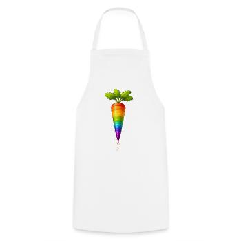 Rainbow Carrot Colorful Vegetable Design - Cooking Apron - white - Front - AI Model Male 185 dark (185cm)